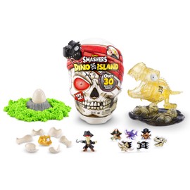 ZURU Smashers Dino Island Giant T-Rex Skull with 30+ Surprises and Mini Eggs, Dinosaur Discovery Toy, Age 5+