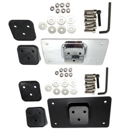 License Plate Holder Set Baceyong Fits H&arl-ey Big Twins Dynas Sportster or Any Model with Similar 3-Hole Screw Pattern 1973+. Fits License Plate Up To 7-1/4" x 4-1/4", Black