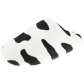 Glamour Girlz Cute Comfy Novelty Animal Funny Soft Fleece Plush Fluffy Winter House Bedroom Sliders Slip On Slides Mule Slippers Christmas Birthday Gift Idea For Women Cow Print (5/6.5 UK) XL