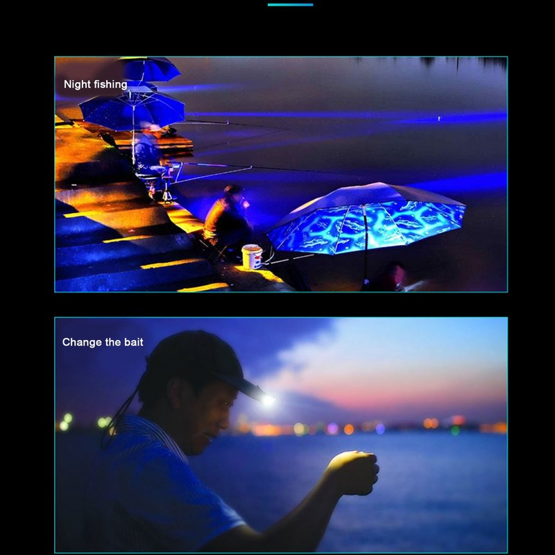 Clip Headlamps LED Rotatable Clip On Hat Light for Fishing