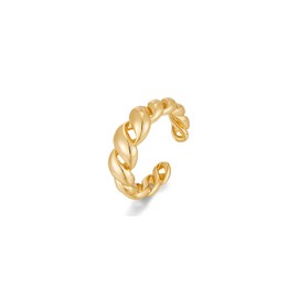 MIJENITI Gold Chunky Rings for Women Cuff Statement Ring Lightweight Gold Open Twisted Rings