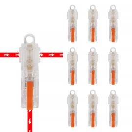 10PCS T Tap Wire Connectors, Solderless Quick Splice Wire Connectors for 0.5-1.5mm² Wire, Electrical T-Tap Self-Stripping Connectors Kit