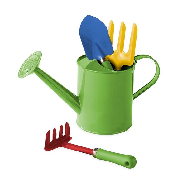 HearthSong Grow with Me Watering Can and Gardening Tools, with Trowel, Fork, and Hand Rake