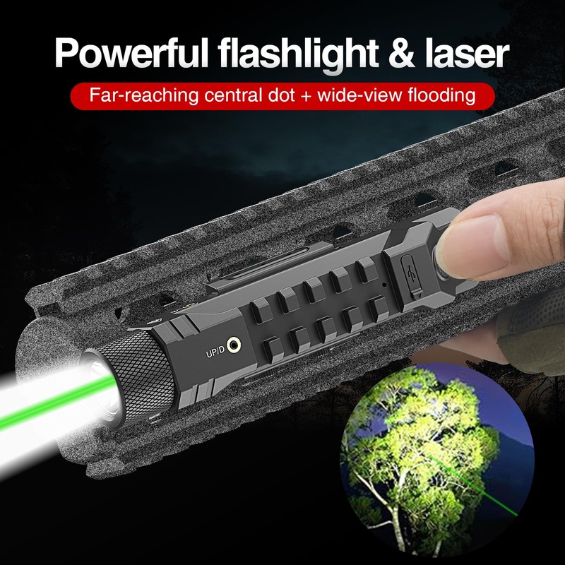 Solofish 1750 Lumens Green Laser Light Combo for Rifle