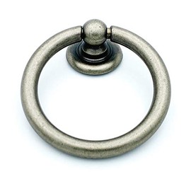 Antique Silver Ring Pulls Nickel Cabinet Knobs and Pulls Kitchen Furniture Handles (Large)