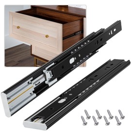 VAGUDE Soft Close Drawer Slides 1 Pair Full Extension 12 14 16 18 20 22 24 inch Side Mount Dresser Cabinet Replacement Ball Bearing Guide Rails Runner 100LB (Soft Close-1 Pair, 14 Inch)