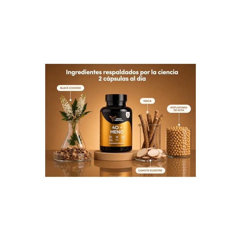 Meno Apoyo Natural Menopausia Perimenopausia Bienestar Hormonal Femenino Bochornos Suplemento