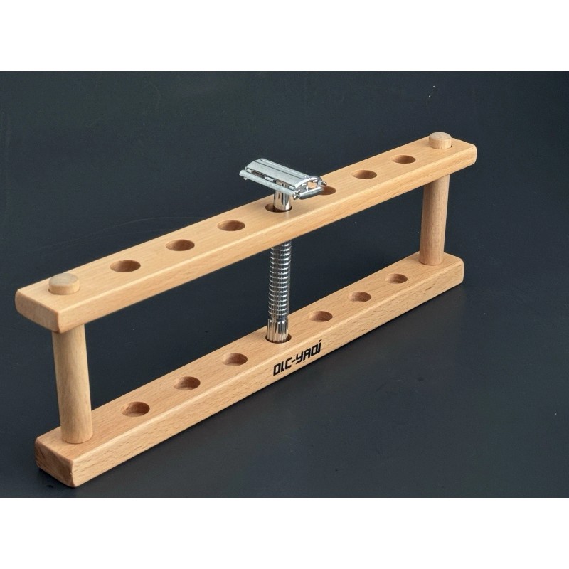 YAQI Wood Razor Holder Display Storage For 7 hole Multiple