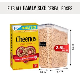 Shazo 2 Pack (2.5L / 84 Oz) EXTRA Large Airtight Food Storage Cereal Containers for Bulk Food Storage BPA-Free Plastic Container, Pantry Organization and Canister for Rice, Pasta, Sugar & Flour