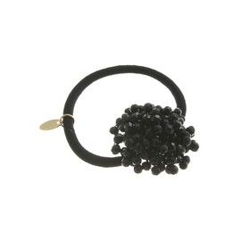 VingTAINE H7283 Cut Beads, Pony Hook, Hair Elastic, Hair Cuff, Hair Hook, Hair Cuff, Simple, Daily Hair Accessory, black (hair elastic)