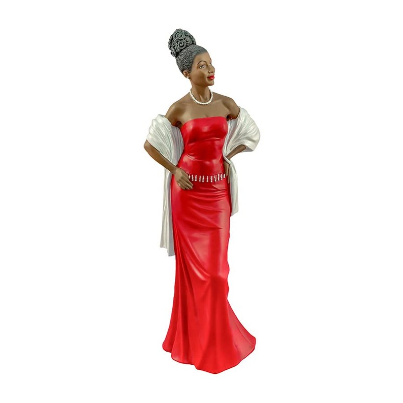 Ebony Treasures Elegant Evenings: Lady in Red African American Collectible