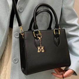 LILIE&WHITE Gold Keychain For Women With Letter Charm Gold Bag Charm Handbag Key Pendant Fashion Alphabet M Keychain Accessories Charms Jewelry Gift Bubble Initial Keychains