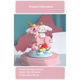 AUHORA Mini Building Blocks, Micro Blocks, White Puppy 6033, 949 Pieces, Best Gifts for 15 Years Old and Up, for Adults