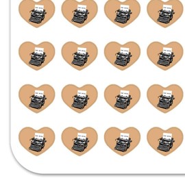 Just Write Antique Typewriter Writer Author Heart Shaped Planner Calendar Scrapbook Craft Stickers