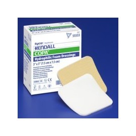Covidien 55533P Kendall Plus Wound Dressing, Hydrophilic Foam, 3" x 3" Size (Pack of 10)