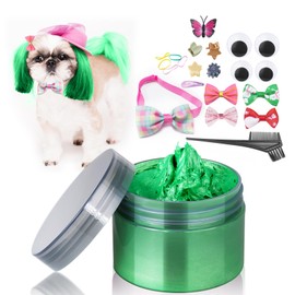 Green Temporary Hair Color Wax Kit for Dogs - Ideal Gift for Your Pets or Dog Lovers. Safe Dog Hair Dye for Parties, Cosplay,and Christmas. Washable Dog Dye, Instant Hair Color Cream