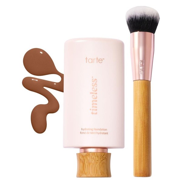 tarte timeless hydrating foundation & brush Coverage Moisturizer:_54H Deep Honey