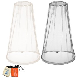 Namalu 2 Pack Mosquito Head Mesh Net Face Mesh Net Mosquito Head Protecting Net for Outdoor Hiking Camping Climbing Walking Fly Insects Bugs Prevent(Beige, Light Gray)