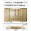GAMYPET Expandable Bamboo Silverware Drawer Organizer – Adjustable 33" Wide