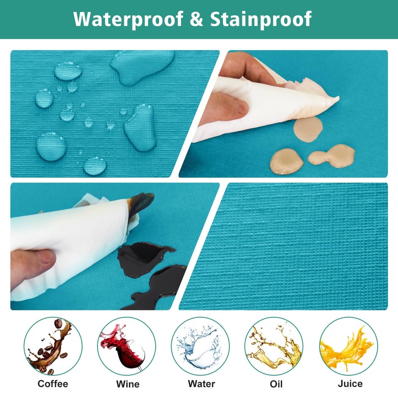 2 Packs Vinyl Card Tablecloth with Flannel Backing 34x34 inch