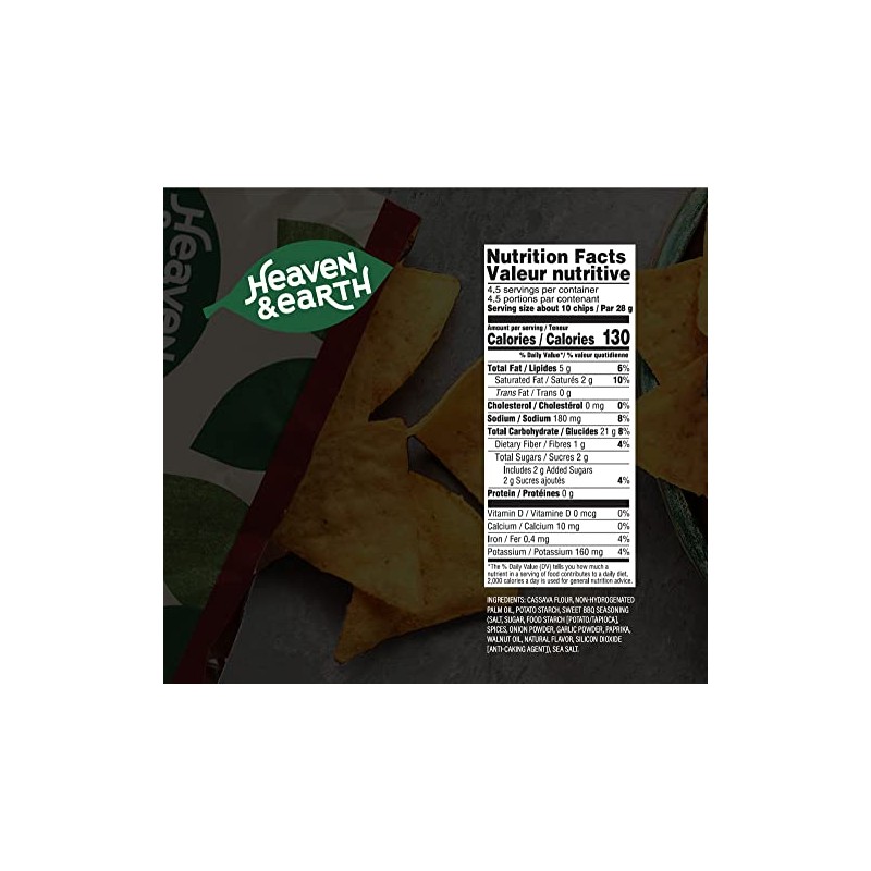 Heaven & Earth Sweet BBQ Tortilla Chips, Grain Free Tortilla