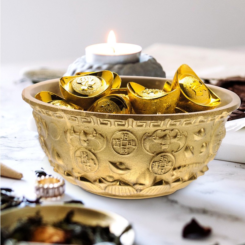 cabilock Brass Cornucopia Bowl Feng Shui Treasure Basin Wealth Prosperity