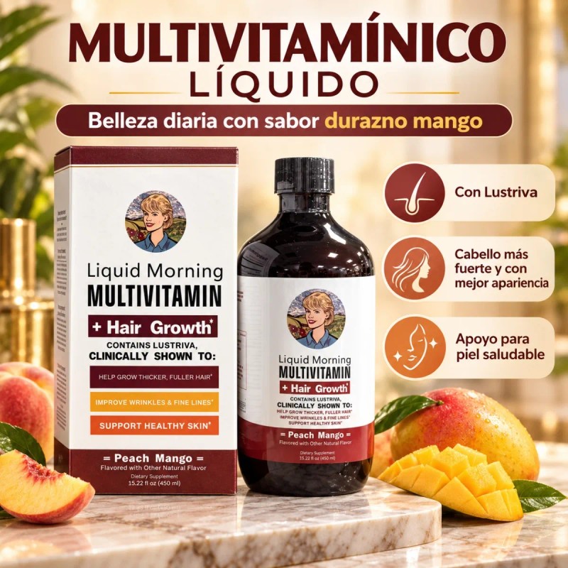 Multivitamínico Líquido Sabor Durazno Mango Bienestar Diario