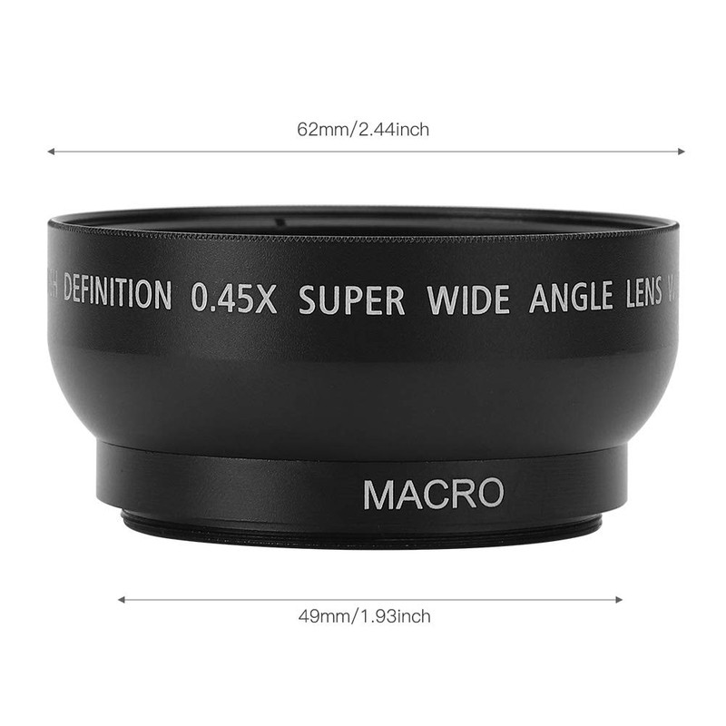 49MM 0.45X Wide Angle Macro Lens,Aluminum Alloy 49MM 0.45X Wide