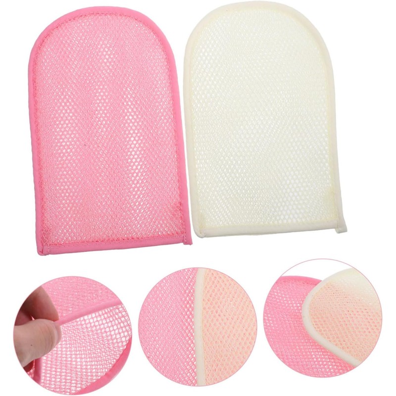 Hemobllo Guantes Exfoliantes de Baño 2 Piezas para Ducha y