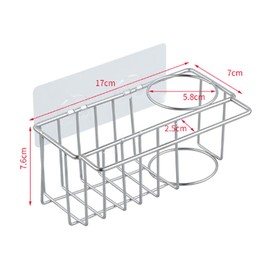 Kitchen Sink Tidy Sponge Holder Stainless Steel Sink Tidy 3 in 1 Kitchen Organiser Brush Holder Dish Cloth Holder Hanging Dual Use