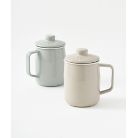 BRUNO BHK297-GRG Enameled Oil Pot, 3.3 gal (1.0 L) Fuji Hollow Collaboration Enamel Enamel, Greige