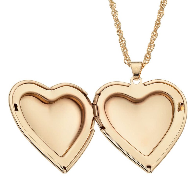 Custom Personalization Solutns Gold-Plated Single-Initial Heart Locket Base Metal M