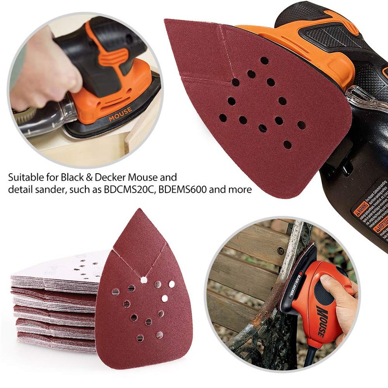 50PCS 180 Grit Sanding Pads for Black and Decker Mouse