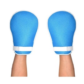 World Bridge Nursing Mitts, Mesh, Nursing Mittens, Self-injury, Left and Right Hands, Instructions Included (Blue, Magic 2 Pieces)