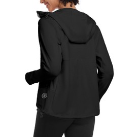 Little Donkey Andy Women's Winter Lightweight Warm Fleece Running Jacket Breathable Thumbholes Thermal Hiking Jacket Black L