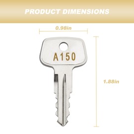 VIDABTE A150 SKS roof Rack Key,Replacement Key for Yakima SKS Ski, Roof, Cargo Box, Carrier Racks and Crossbars.(Code A150-2 pcs)
