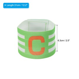 PATIKIL 12.2x2.5 Soccer Captain C Armband, 2 Pack Nylon Unisex Elastic Arm Badge Adjustable for Youth Adult Team Training, Green