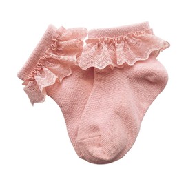 Snegyu 3 Pairs Toddler Girls Frilly Socks Kids Princess Socks Baby Girl Lace Top Ruffle Ankle Socks for 0-12 Months