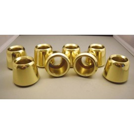 8 POLISHED SOLID BRASS 1 1/2" CANDLE FOLLOWERS - BURNERS - TOPPERS - CHASERS