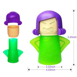 Oligey Microwave Steam Cleaner Make Your Heater Sanitary without Fussy or Heavy Duty,Angry-Mama Durable Plastic Kitchen Cleaning Gadget Cleans Kitchenware Simply by Mad Steamin and Packed as Fun Gift