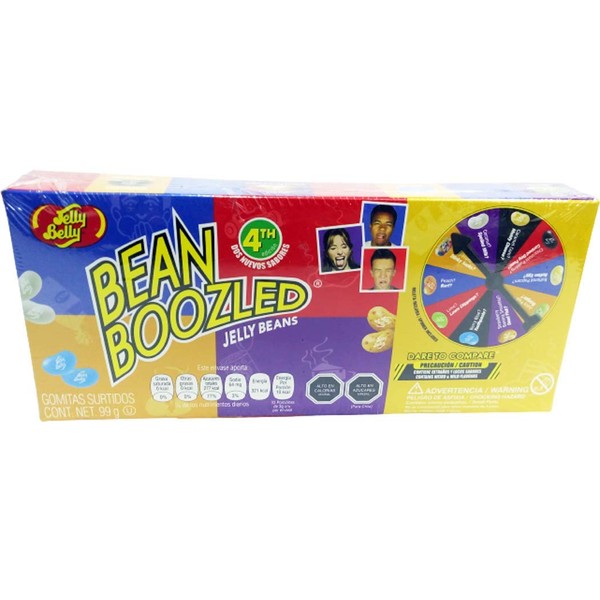 Jelly Belly Bean Boozled ruleta 3.5 oz. La colección más loca de Jelly Belly te reta a comparar algunos de nuestros sabores más populares y sabrosos con los más locos. Pero el truco está en que ¡no sabrás cuáles son!