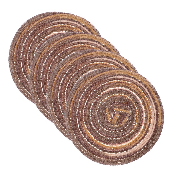 sourcing map 4 Pcs Round Woven Placemats, 4.3 Inch Braided