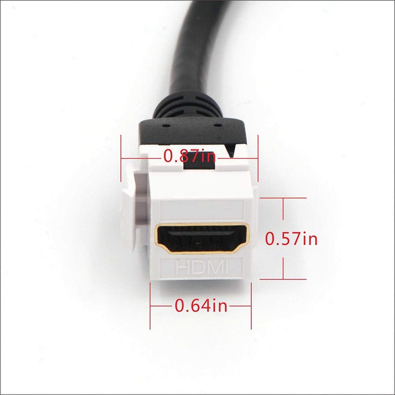 VCE 2-Pack HDMI Keystone Jack, Female to Female HDMI Pigtail