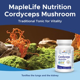 Maplelife MapleLife Cordyceps Mushroom Immune Booster Tonifies the Lungs and Kidney 350mg - 90 capsule