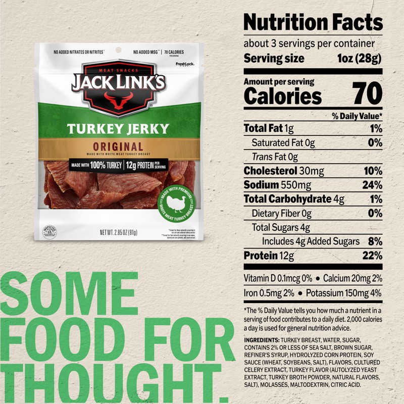 Jack Link's Original Turkey Jerky - 2.85 oz Bag -