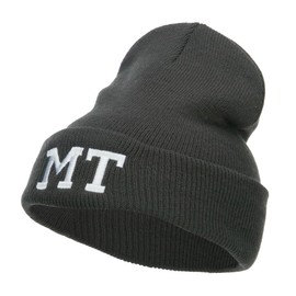e4Hats.com MT Montana State Embroidered Long Beanie - Dk Grey OSFM