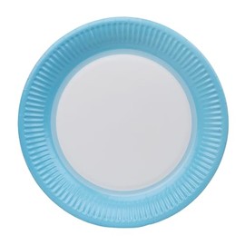 Talking Tables 8 x Blue Paper Party Plates, Solid Colour Disposable Round Dishes,BBQs, Picnic, Kids Birthday Bay Shower Supplies 23cm 9inch
