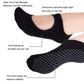 ONESING 4 Pairs Yoga Socks Pilates Socks Barre Ballet Socks Toeless Non-slip Grip Socks for Women