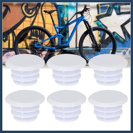 INFINAUTO 6pcs Cycling Handlebar Bar Rubber End Plugs Caps Locking Grip White Stylish Design