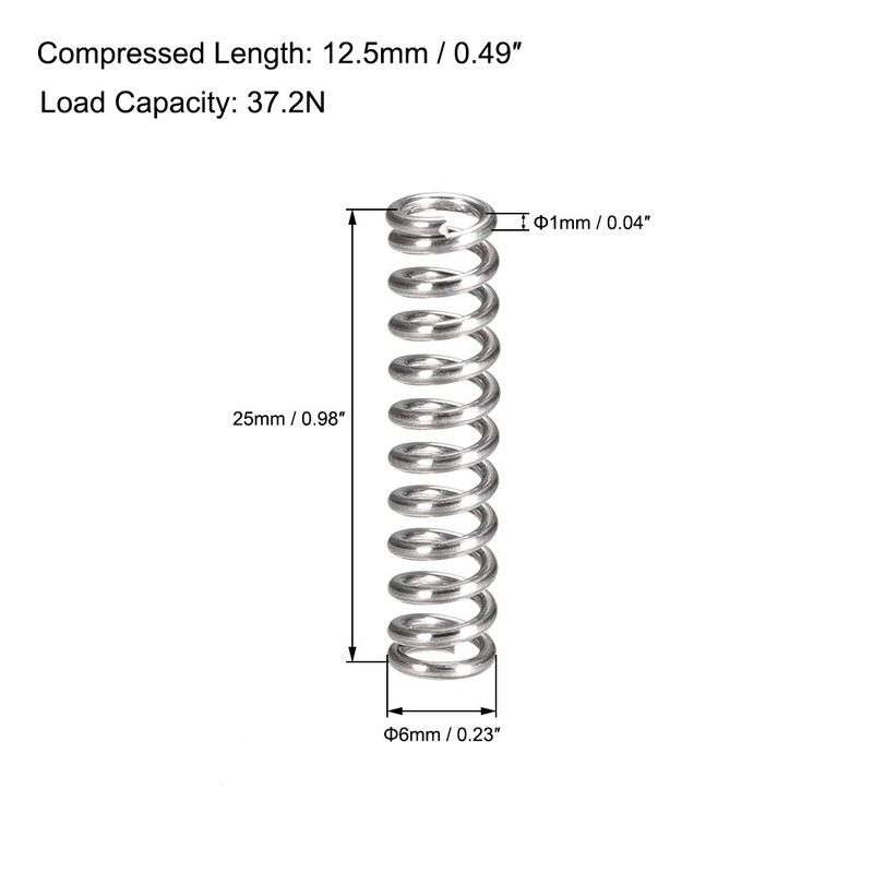 sourcing map Pack of 10 Compression Spring 304 Stainless Steel